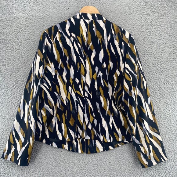 Kasper Blazer Womens 12 Brown Black Pattern Pockets Stretch Office Career Work - Picture 3 of 10